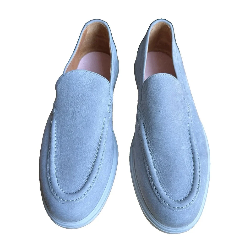 Peter Millar Crown Crafted Excursionist Nubuck Venetian Loafer Men's 8.5M Gray